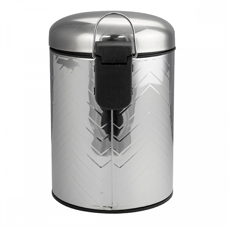 Ведро круглое с узором 5л нерж. (хром с педалью) Санакс (2)