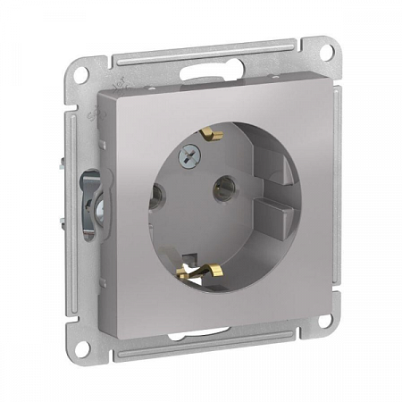 Механизм розетки 1-м СП  AtlasDesign 16А IP20 с заземл. алюм.  на сайте Стройсервис
