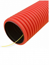 Труба гофрированная ПНД двустенная гибкая d50мм с муфтой красная PR15.0021 Промрукав на сайте Стройсервис
