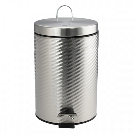 Ведро круглое 7л винтообразное нерж. (хром с педалью) Санакс (1)