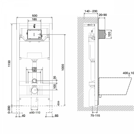 Система инсталяции 120 ECO sanitarblok mechanik 879236 OLI