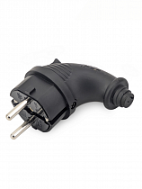 Вилка каучук.электрическая угловая 16А 250В с заземл. черная IP44 на сайте Стройсервис
