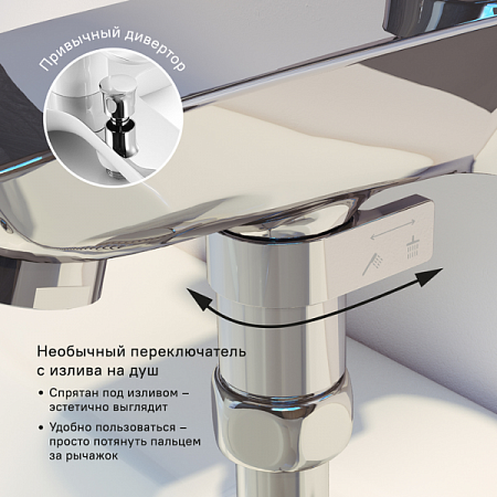 Смеситель для ванны STONE STOSB00i02WA IDDIS