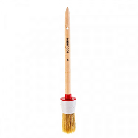 0100106  Кисть круглая, натуральная щетина, дер. рукоятка, Ø30мм (№6), TOOLBERG на сайте Стройсервис
