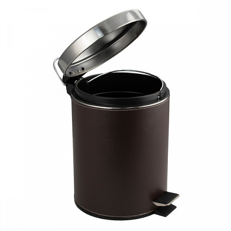 Ведро круглое 5л нерж 105-L (кожаные вставки, с педалью) Санакс (3)