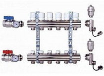 Колл. группа VIEIR 4 выхода 1"х3/4" НЕРЖ. Без расходомеров (Радиаторы)  на сайте Стройсервис
