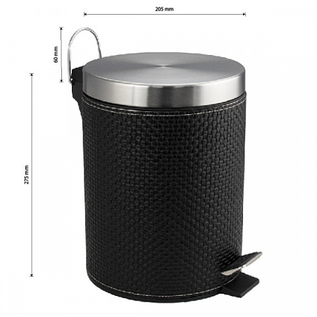 Ведро круглое с выделкой 5л нерж. (кожаные вставки с педалью) Санакс (6)