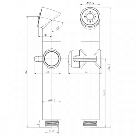 Гигиеническая лейка LM8075C хром LEMARK