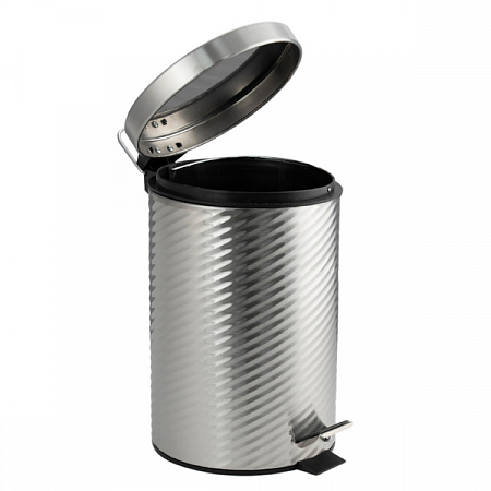 Ведро круглое 7л винтообразное нерж. (хром с педалью) Санакс (3)