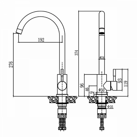 Смеситель для кухни Булат 511514 АНТЕЙ