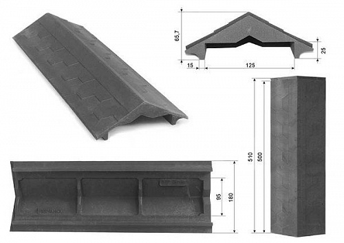 Парапет ПП заборный 535 х 180 х 66 мм коричневый на сайте Стройсервис
