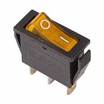 Выключатель клавишный 250В 15А (3с) ON-OFF желтый с подсветкой 36-2212 Rexant