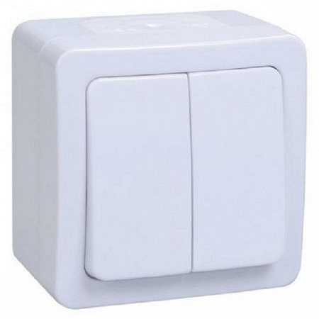 Выключатель 2-кл. ОП Гермес Plus 10А IP54 ВС20-2-0-ГПБ бел.  на сайте Стройсервис
