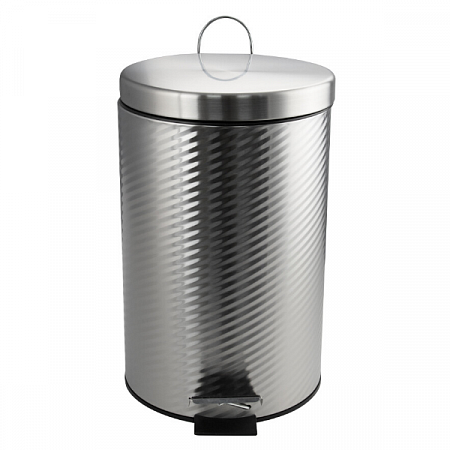 Ведро круглое 12л винтообразное нерж. (хром с педалью) Санакс (1)
