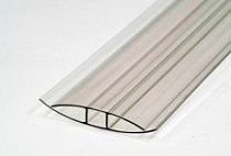 Профиль 8 мм прозрачный соединительный неразъемный  для поликарбоната длина 6м, СафПласт г.Казань 