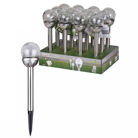 Светильник газонный на стойке  1LED на солнечной батарее "Кракле"/сталь/меняет цвет СС TDM на сайте Стройсервис
