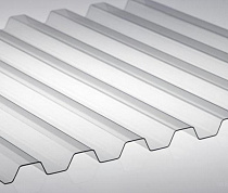 Профилированный поликарбонат прозрачный 0,8 мм 1,15 х 3 м трапеция МПК-20 защита 1UV  на сайте Стройсервис
