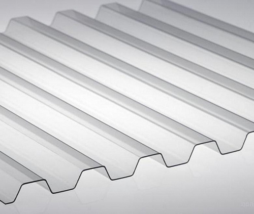 Профилированный поликарбонат прозрачный 0,8 мм 1,15 х 3 м трапеция МПК-20 защита 1UV  на сайте Стройсервис
