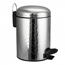 Ведро Санакс круглое 5л нерж.С УЗОРОМ ( хром с педалью ) 1705 на сайте Стройсервис
