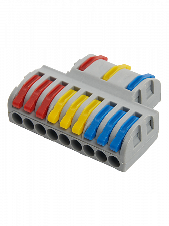 STEKKER клемма СМК разветв. с рычагом LD222-428 3пол. (1вх/3вых),12х(0,08-4мм2) 250V 32A 39500 на сайте Стройсервис
