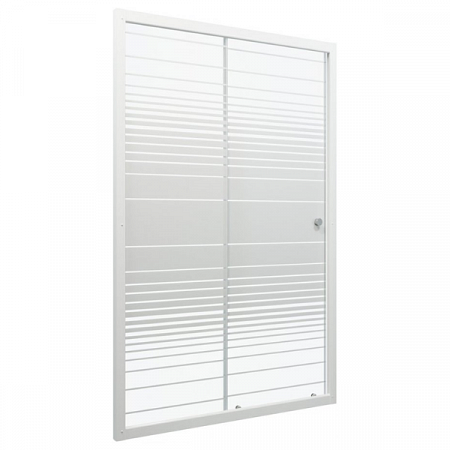 Дверь душевая "Слайд" 120*185 бел, Полосы Тритон  на сайте Стройсервис
