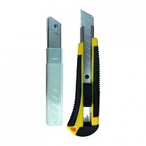 Нож 18мм технический, усиленный обрезиненный корпус +3 запасн.лезв на сайте Стройсервис
