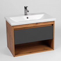 Тумба-умывальник VIANT "Бостон" подвесная 70 1 ящик графит на сайте Стройсервис
