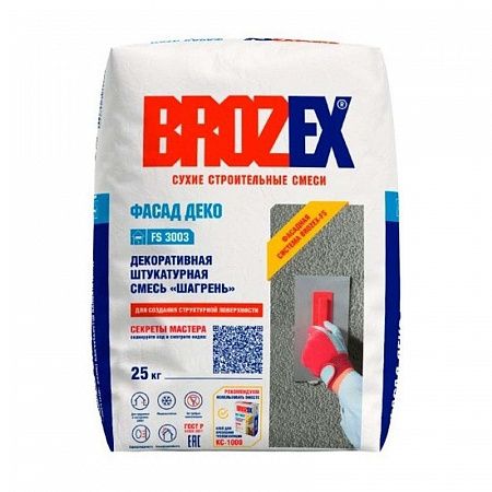 Штукатурка цементная декор. белая Брозекс Фасад Деко Шагрень, 25кг на сайте Стройсервис
