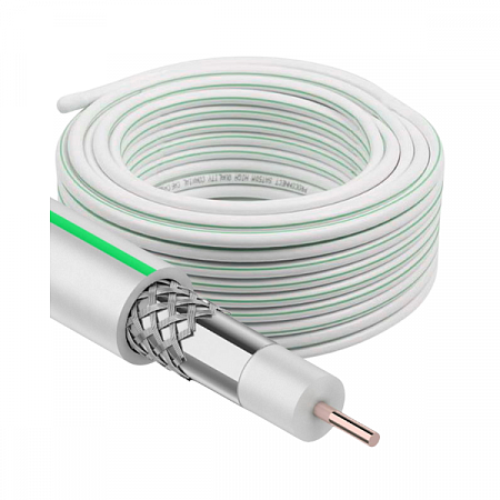 Кабель коаксиальный RG6U, 75 Ом, CCS/, PVC, цвет бел 20 м на сайте Стройсервис

