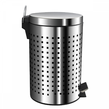 Ведро Санакс круглое 12л нерж. ( хром с педалью ) 112-Н (1)