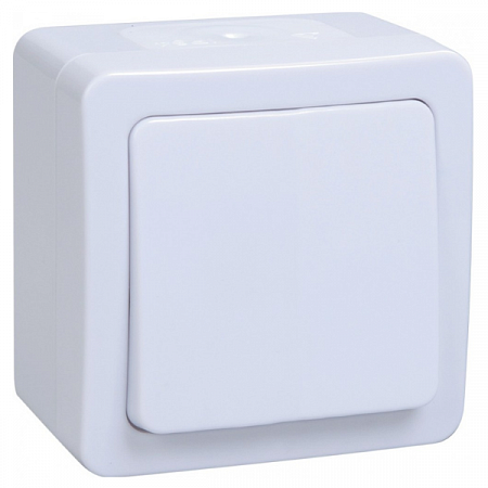 Выключатель 1-кл. ОП Гермес Plus 10А IP54 ВС20-1-0-ГПБ бел.  на сайте Стройсервис
