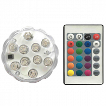 Светильник подводный 2,4W IP68 до 6м RGB круг, пульт  на сайте Стройсервис
