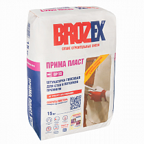 Штукатурка гипсовая Brozex GP 55 Прима Пласт 15кг на сайте Стройсервис
