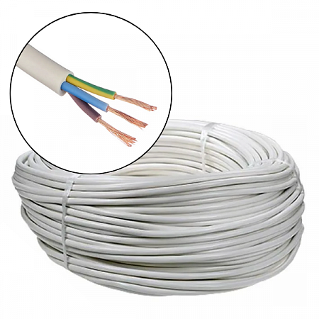 Провод ПВС 3х0,75 Белый (бухта 10м) на сайте Стройсервис
