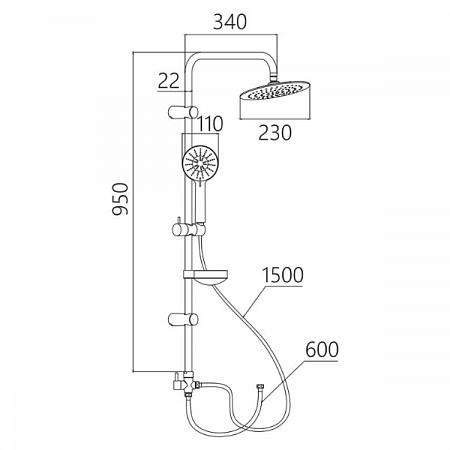 Душевая стойка с тропическим душем GROSS AQUA Moderna GA9015 (1)