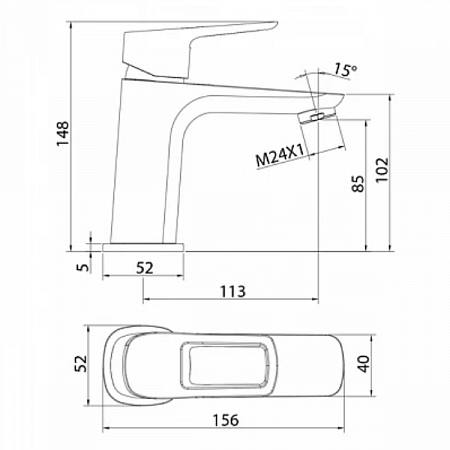 Смеситель для умывальника SPIN SPISB00i01 IDDIS