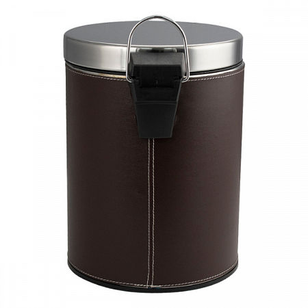 Ведро круглое 5л нерж 105-L (кожаные вставки, с педалью) Санакс (2)