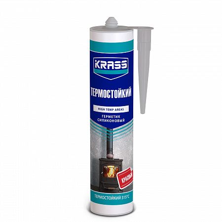 Герметик силиконовый KRASS термостойкий Красный 280 мл ЛС на сайте Стройсервис
