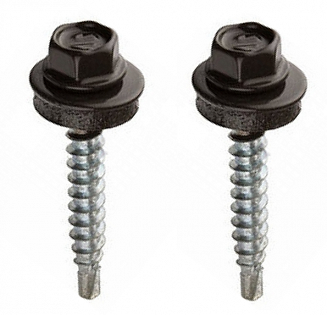 Саморезы кровельные окрашенный 5,5х19мм RAL 8017 (шоколад) к металл.конструкции  на сайте Стройсервис
