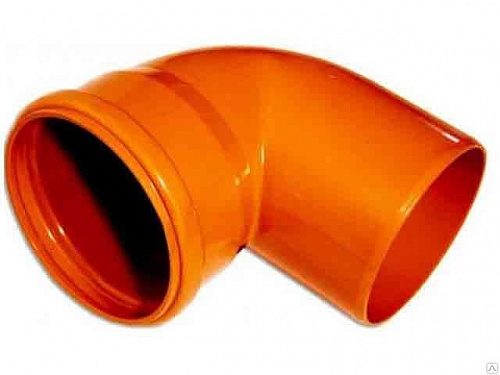Отвод канализационный рыжий Ду110мм  87° НПВХ Ostendorf на сайте Стройсервис

