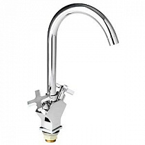 Смеситель для кухни двуручный А4675 Латунь Хром  на сайте Стройсервис
