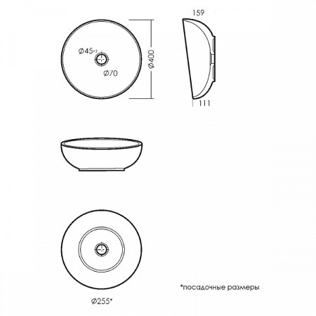 Умывальник накладной Art Cut SANITA LUXE (4)