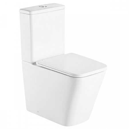 Унитаз-компакт безободковый D&K Berlin DT1437016 сиденье микролифт, белый на сайте Стройсервис
