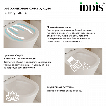 Унитаз подвесной BILD безободковый BILRDSEi26 IDDIS (7)