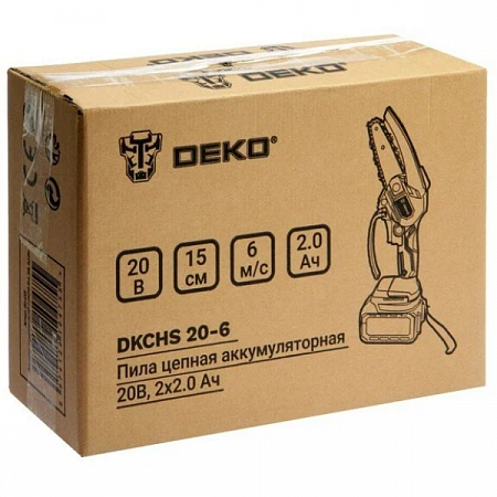 Пила цепная аккумуляторная DEKO  DKCHS 063-4309 шина 15 см.