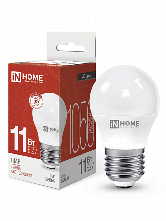 Лампа светодиодная LED-Шар-VC 11Вт естеств. бел. 230В 4000К IN HOME на сайте Стройсервис
