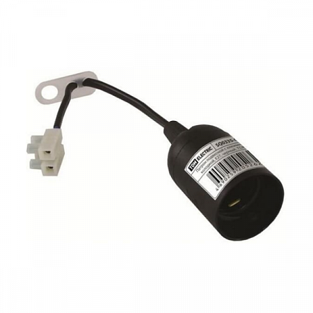 Патрон Е27 термостойкий пластик подвесной черный с клеммной колодкой TDM на сайте Стройсервис
