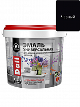 Эмаль акриловая универсальная черная RAL9005, полуматовая  0,9кг Дали *6 на сайте Стройсервис
