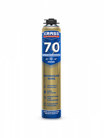 Пена монтажная KRASS Professional V70 пистолетная зима РБ 0,89л на сайте Стройсервис
