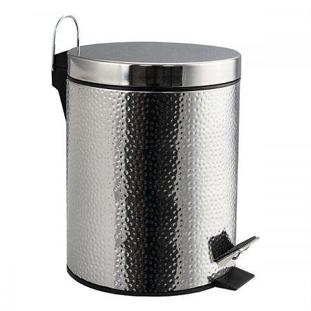 Ведро Санакс круглое 5л ШАГРЕНЕВОЕ нерж. ( хром с педалью ) 105-S на сайте Стройсервис
